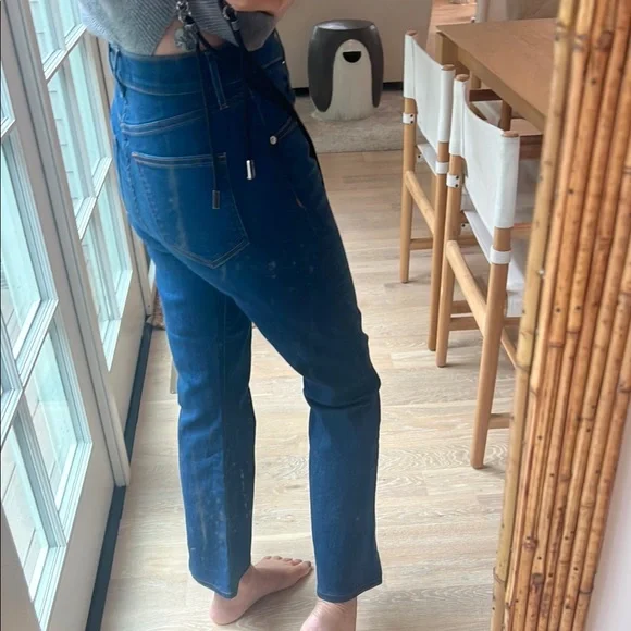 Veronica Beard Beverly Blue boot Leg loafer Jeans - Picture 5 of 7